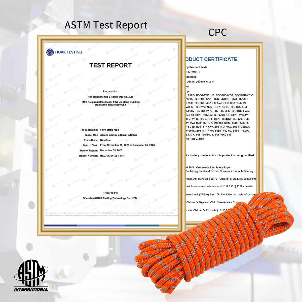 8mm High Strength Polyester Climbing Rope T97380