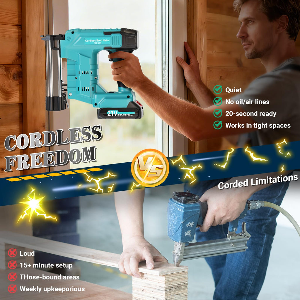 Cordless 2-in-1 21V Electric Nail Gun with Battery U58370