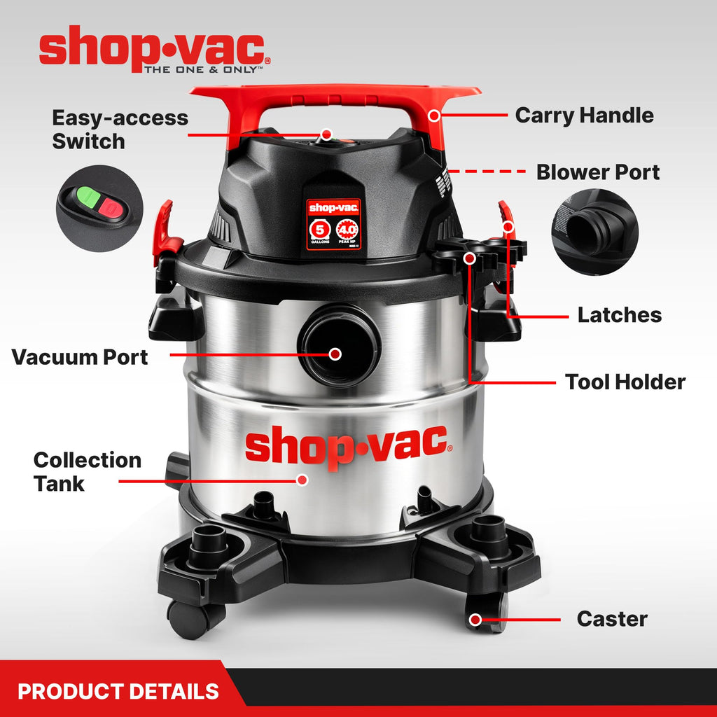 Wet/Dry Vacuum with Blower, 5 Gallon, 4 Peak HP X69345