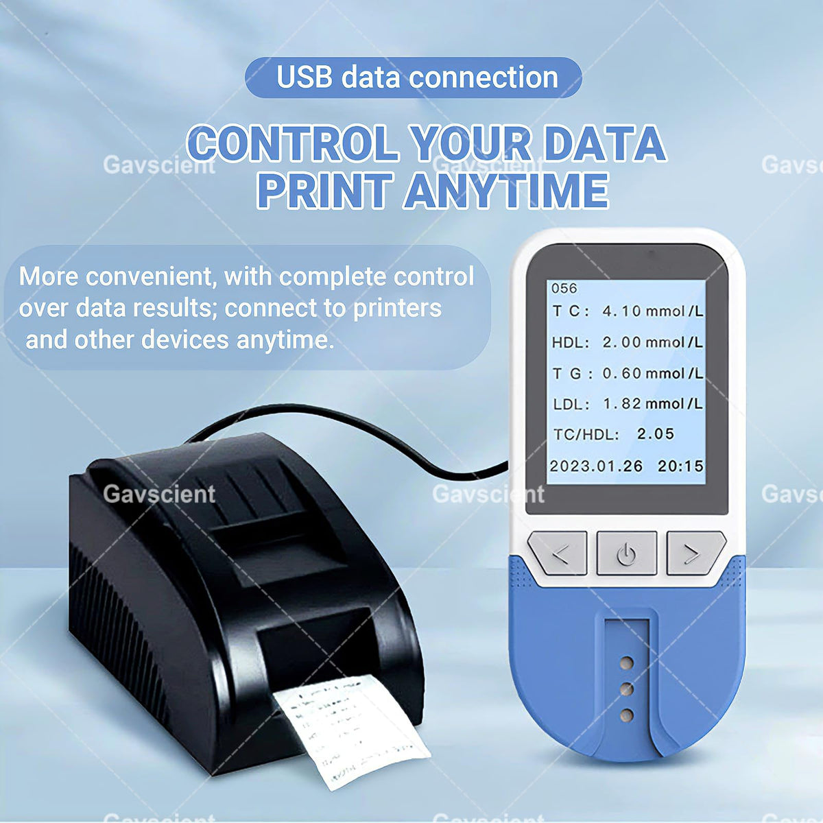 5 in 1 Lipid Test Meter Cholesterol Monitor Kit with 25 Strips I1491
