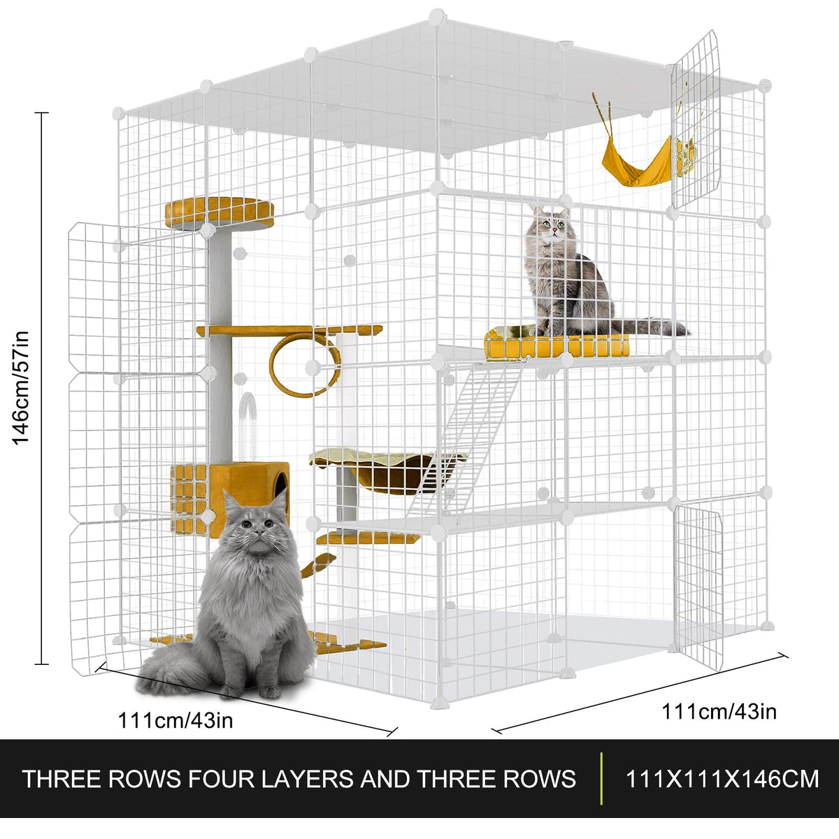 Large Cat Cage Detachable Metal Wire Playpen L274