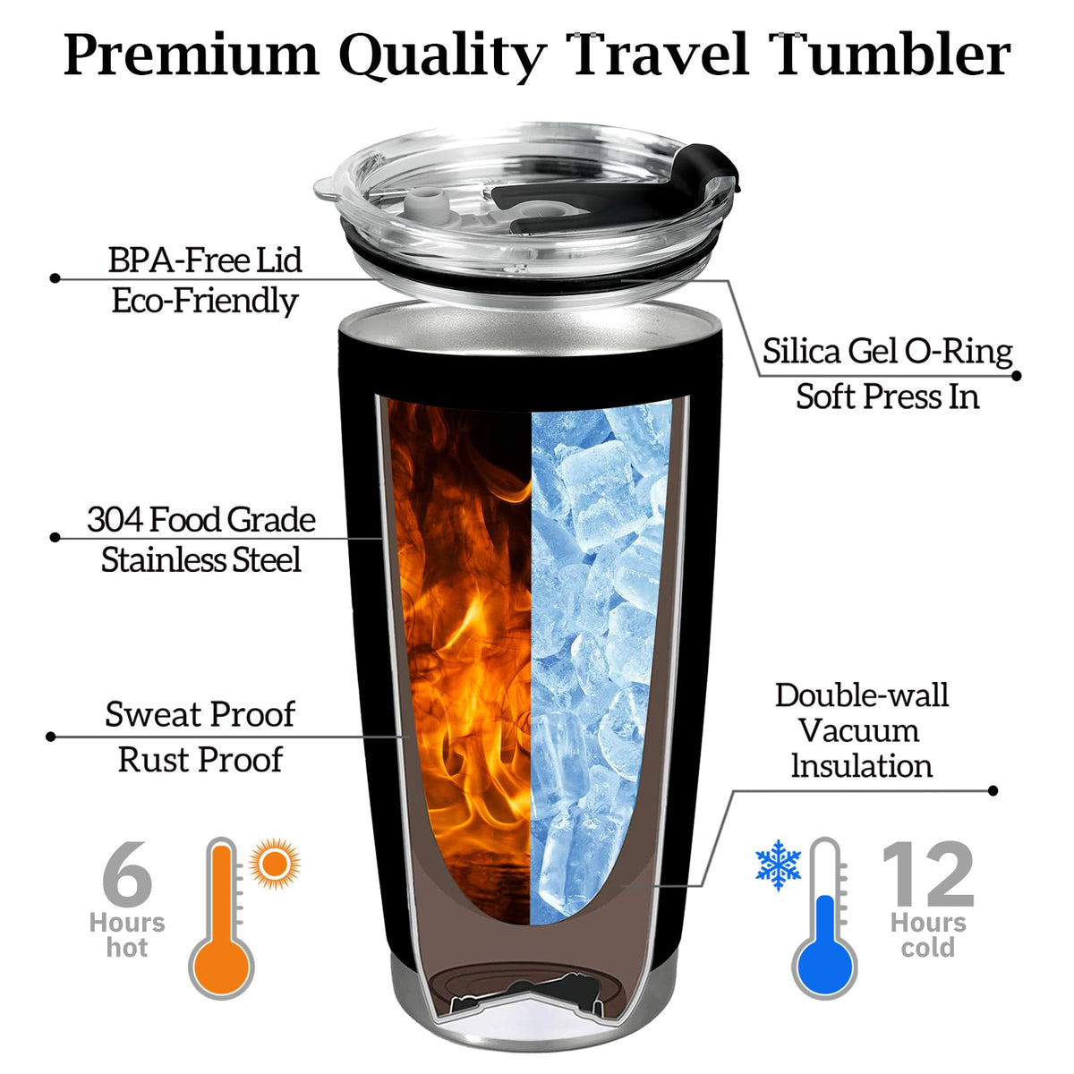 Stainless Steel Tumblers 20 oz Set of 6 P637
