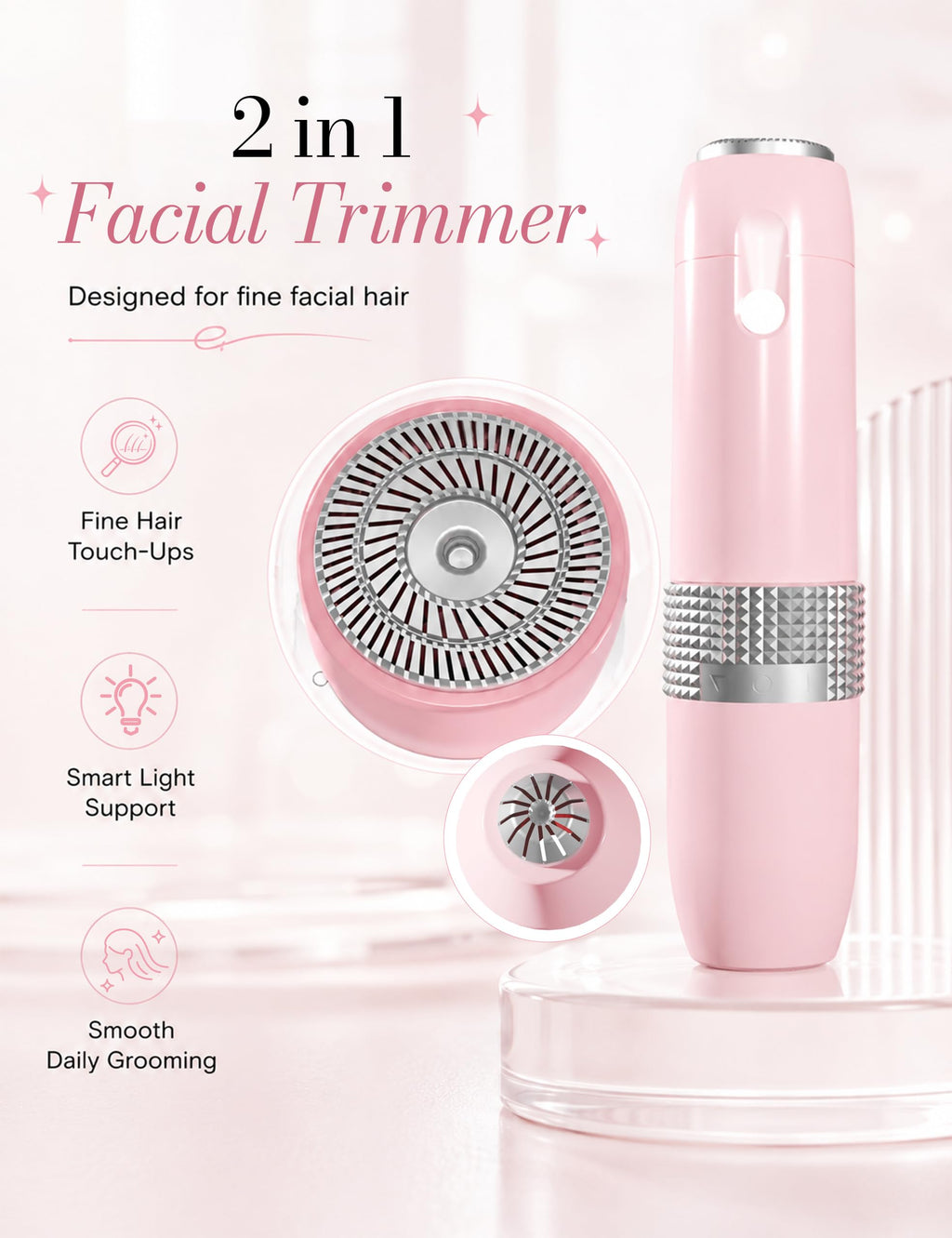 2-in-1 Facial Hair Removal and Eyebrow Trimmer E311