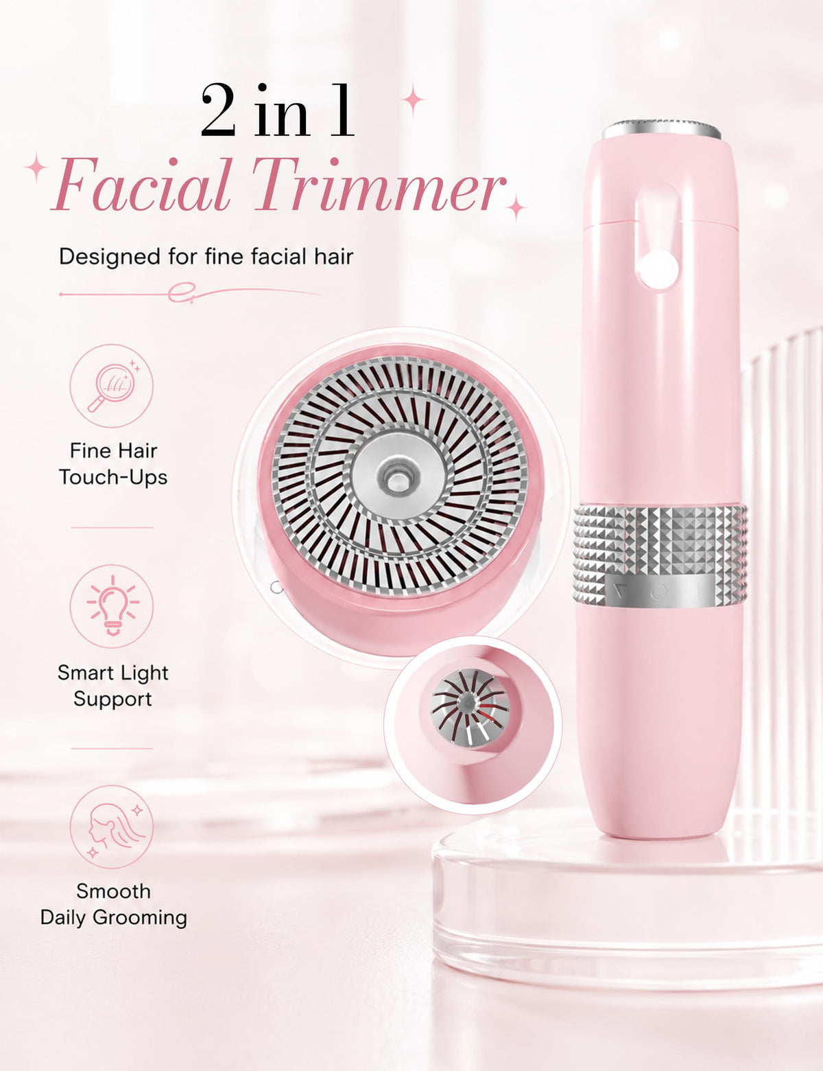 2-in-1 Facial Hair Removal and Eyebrow Trimmer E311