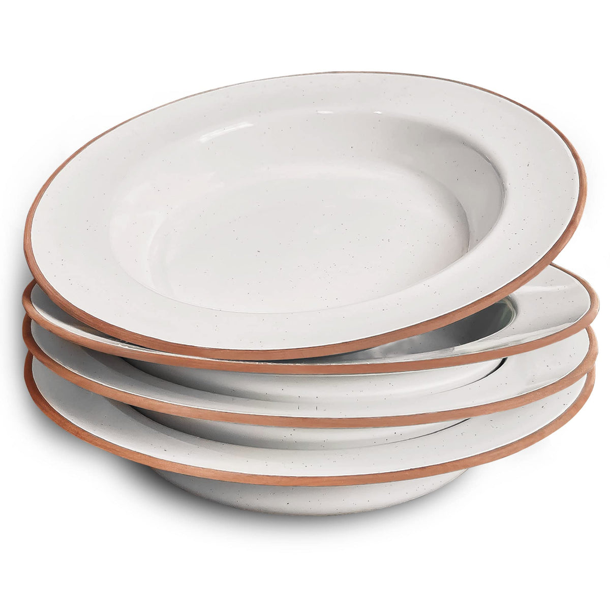 Ceramic Wide Rimmed Soup Bowl 25oz Set of 4 H371