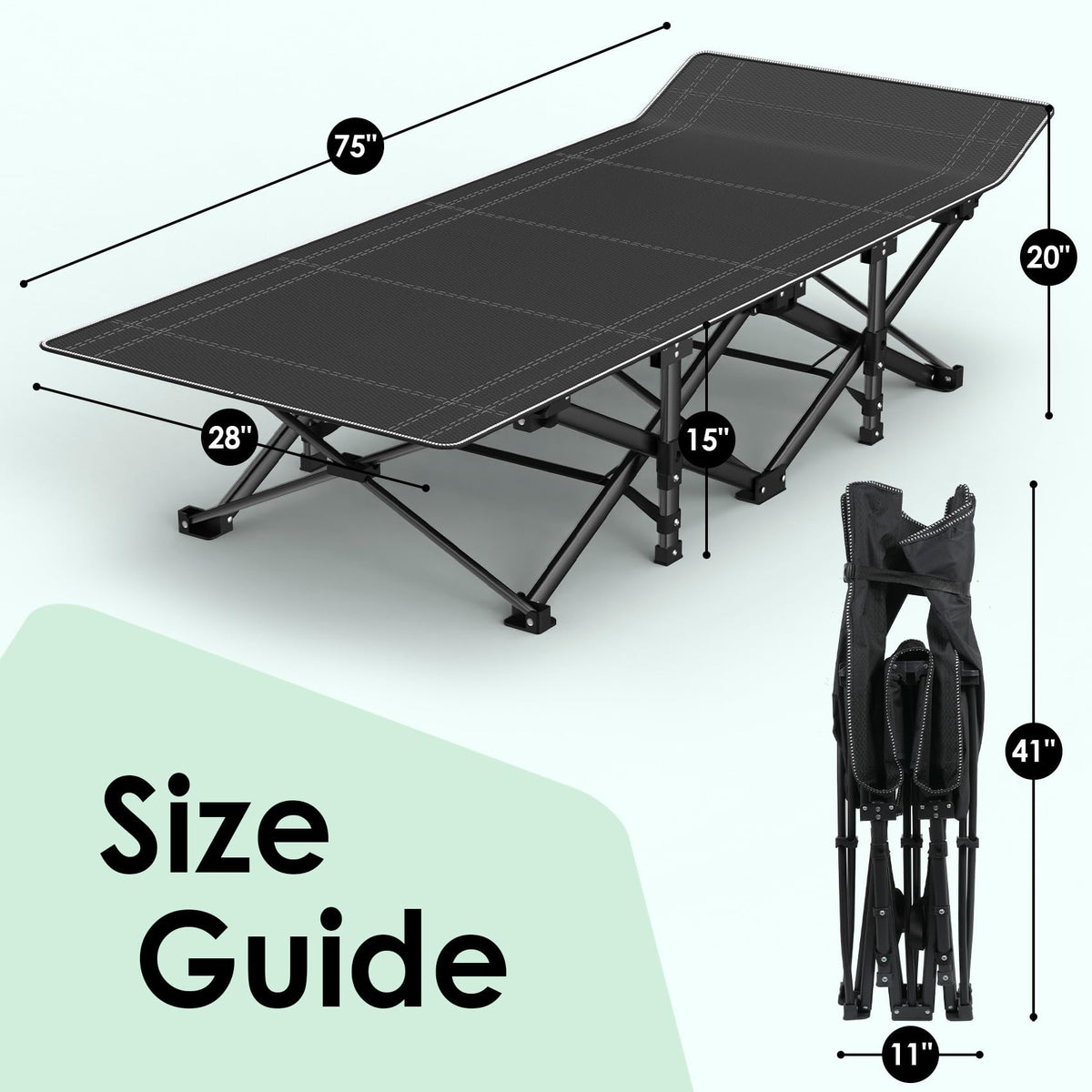 Folding Camp Cot with Cushion U78012