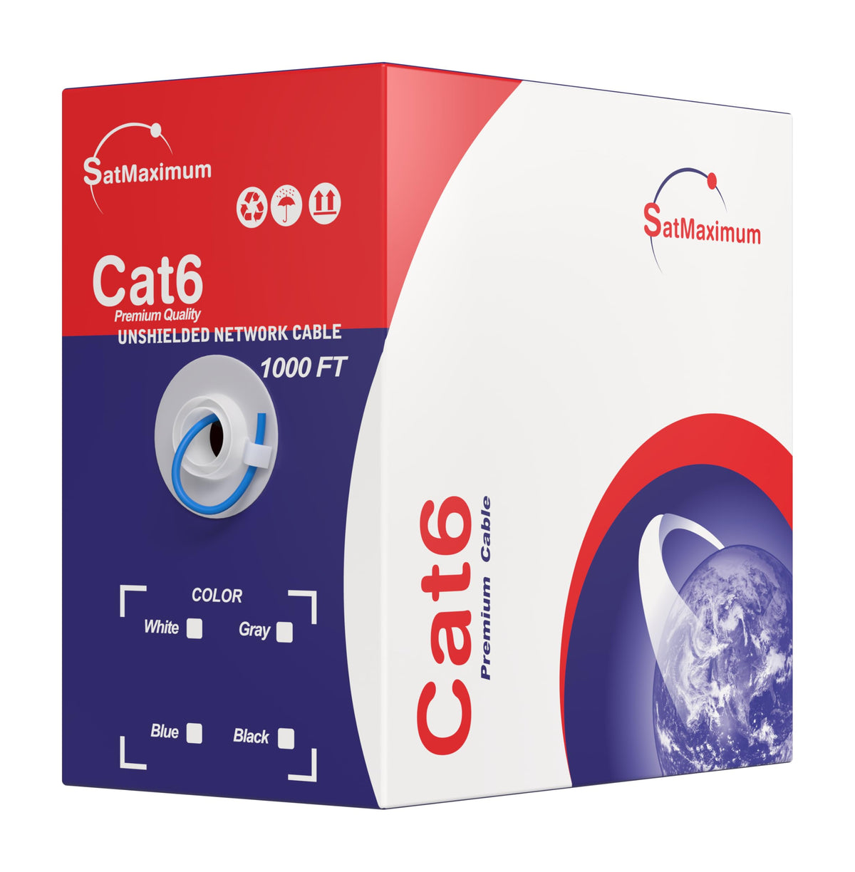 1000ft Plenum CMP CAT6 Solid Cable Blue R6546