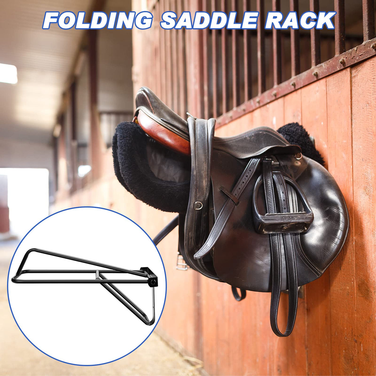 2 Pieces Portable Folding Saddle Rack D302