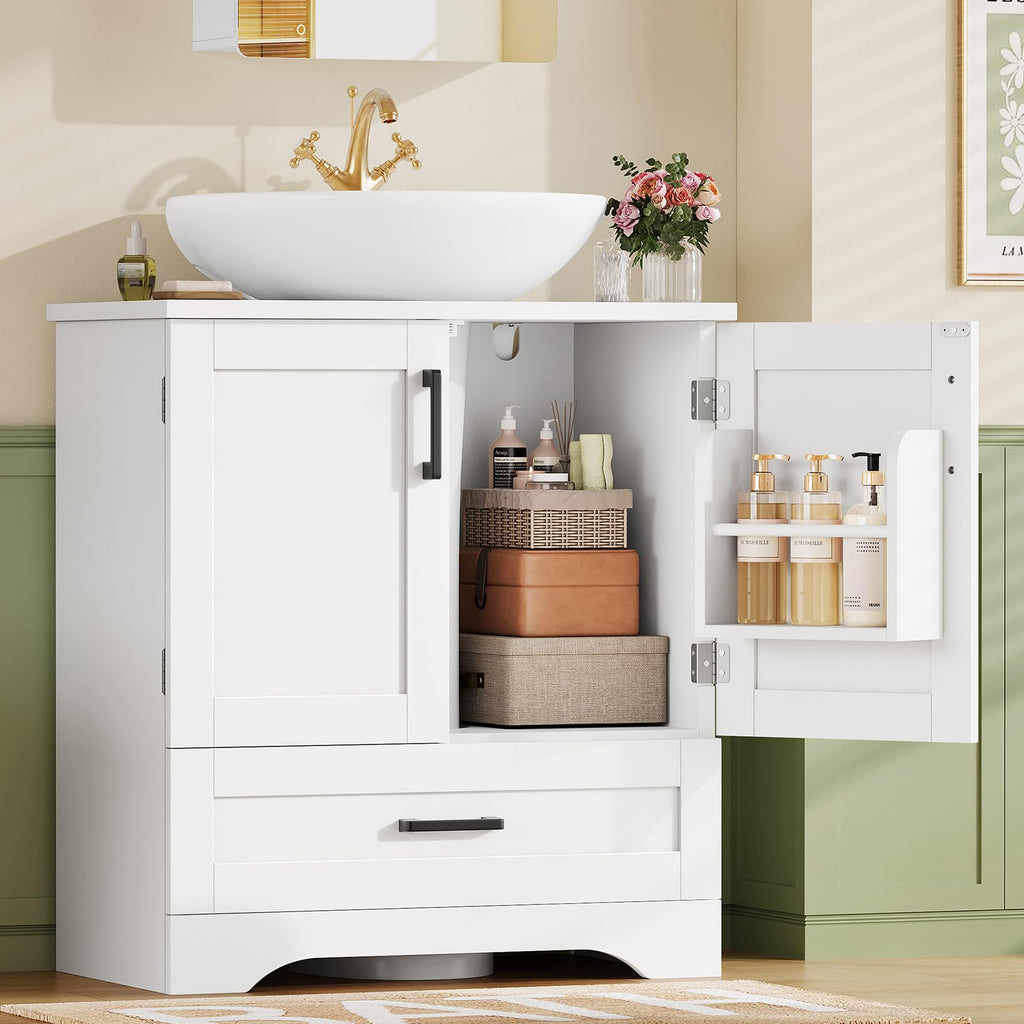 24" Pedestal Sink Storage Cabinet with 2 Doors & 1 Drawer H9141