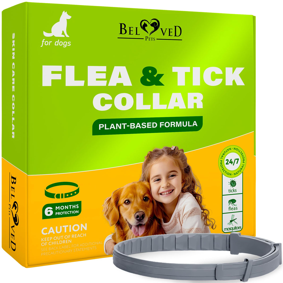 Natural Flea & Tick Collar for Dogs O7436