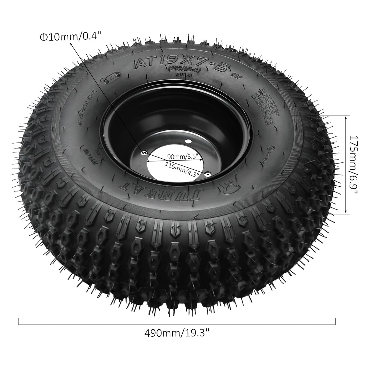 4 Pack 19x7-8 Off-Road Tire & Wheel Combo Tubeless 4-Ply G645
