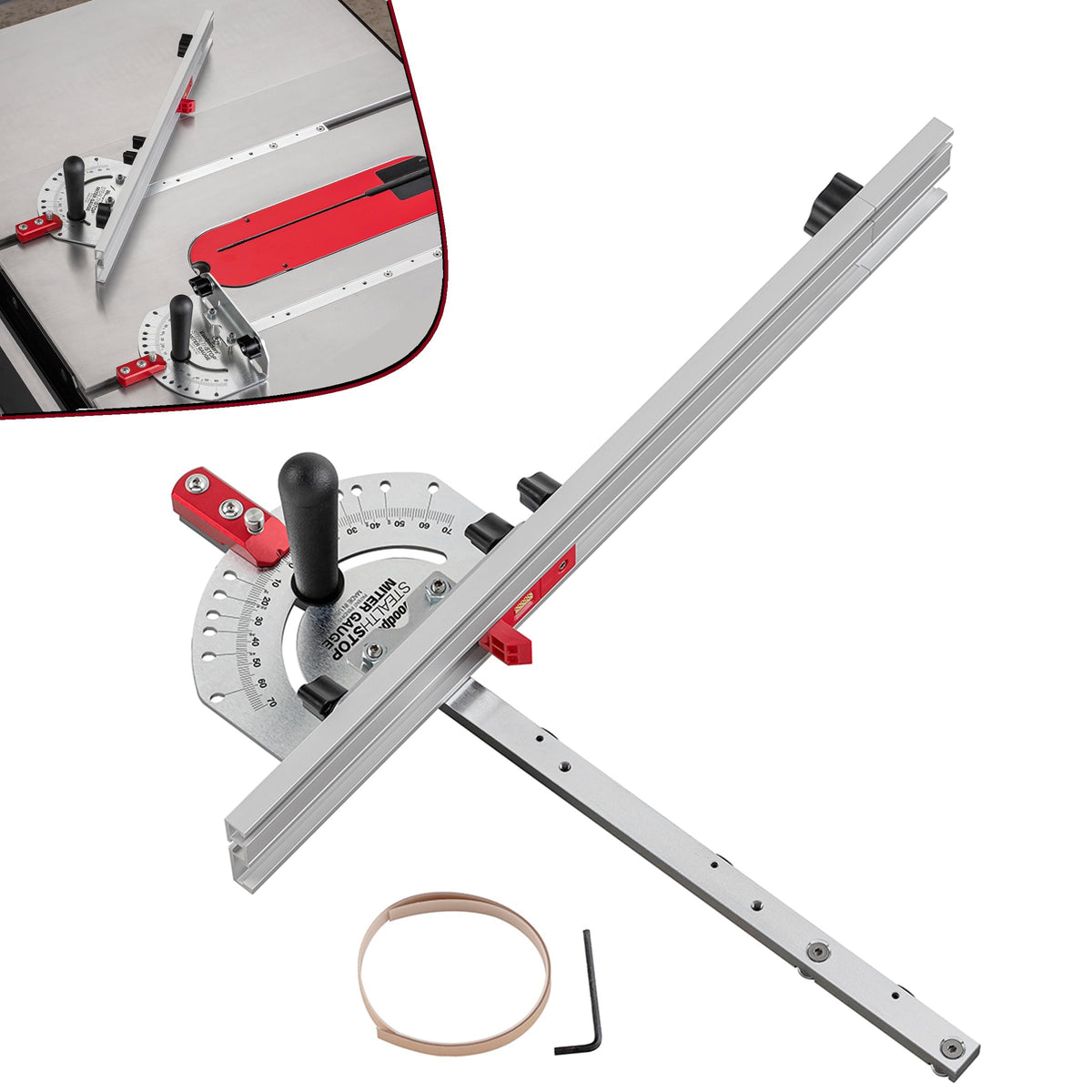Universal Table Saw Miter Gauge with Extendable Fence U404