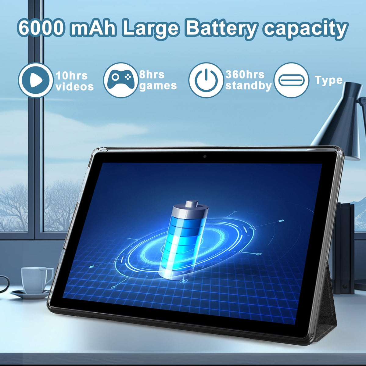10 inch Tablet 12GB RAM 64GB ROM Black S250833