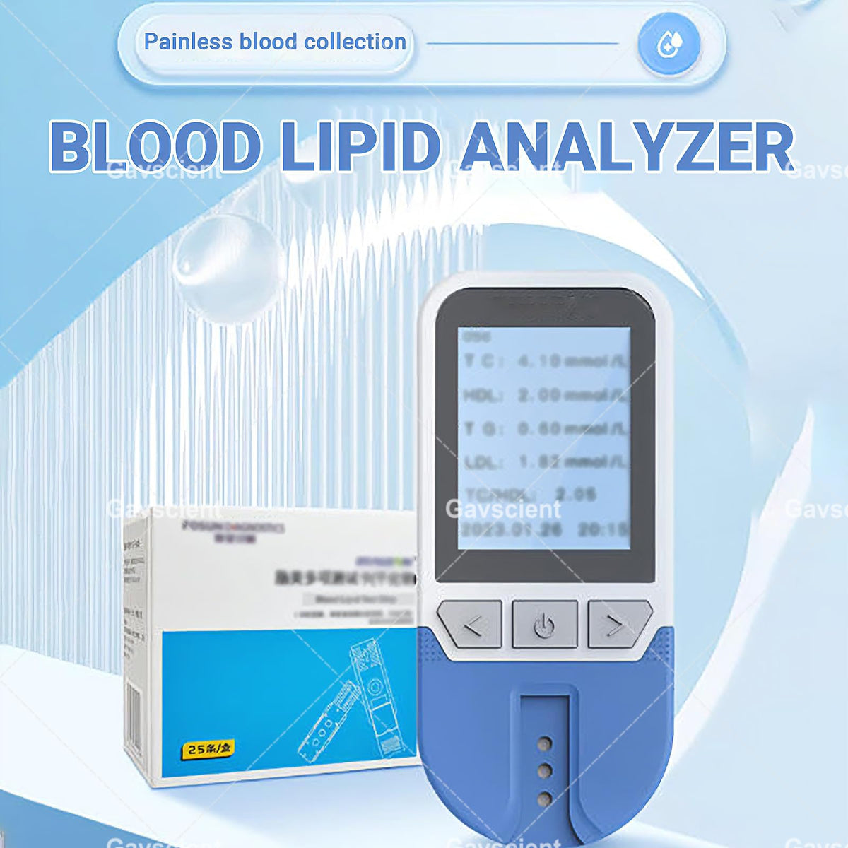 5 in 1 Lipid Test Meter Cholesterol Monitor Kit with 25 Strips I1491