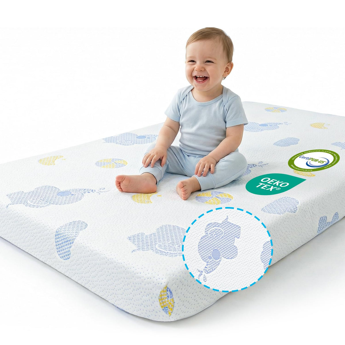 Pack and Play Mattress, 38"x26" Dual Sided Memory Foam H5217