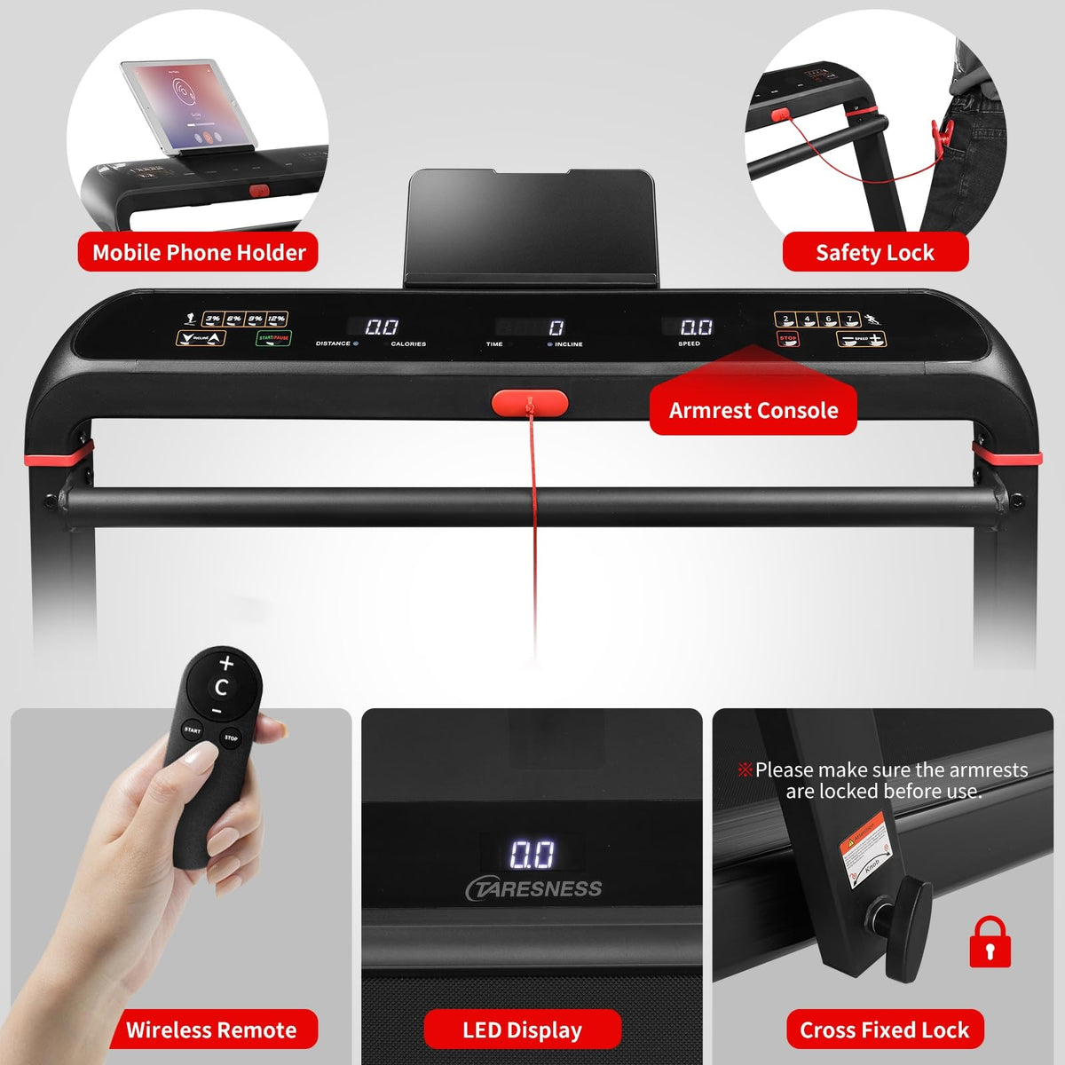 Foldable Treadmill with 18" Wide Running Belt E93756