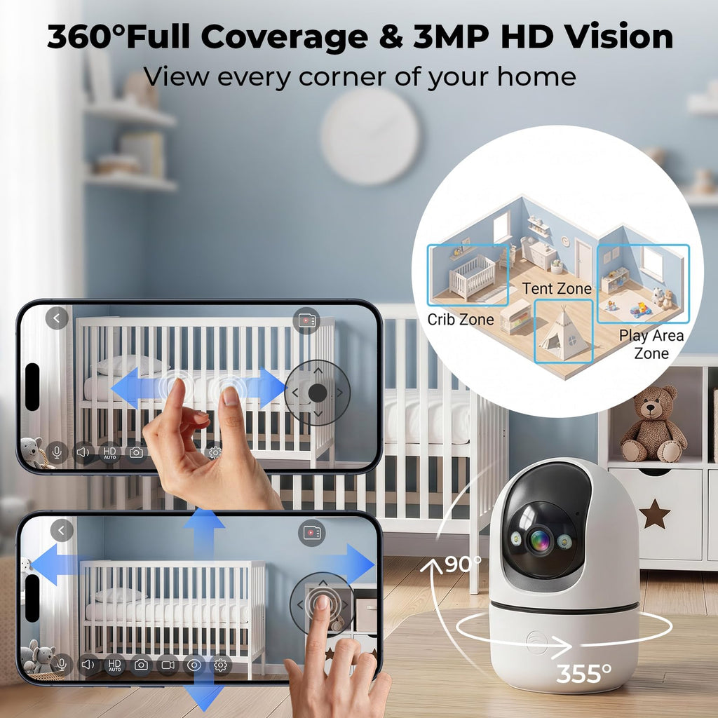 Indoor Camera 5G&2.4G WiFi 360° Pan/Tilt 2-Pack X493971