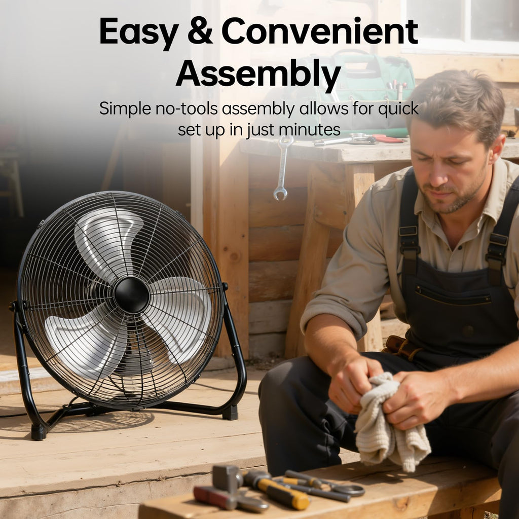 20 Inch Heavy Duty High Velocity Metal Floor Fan N7694