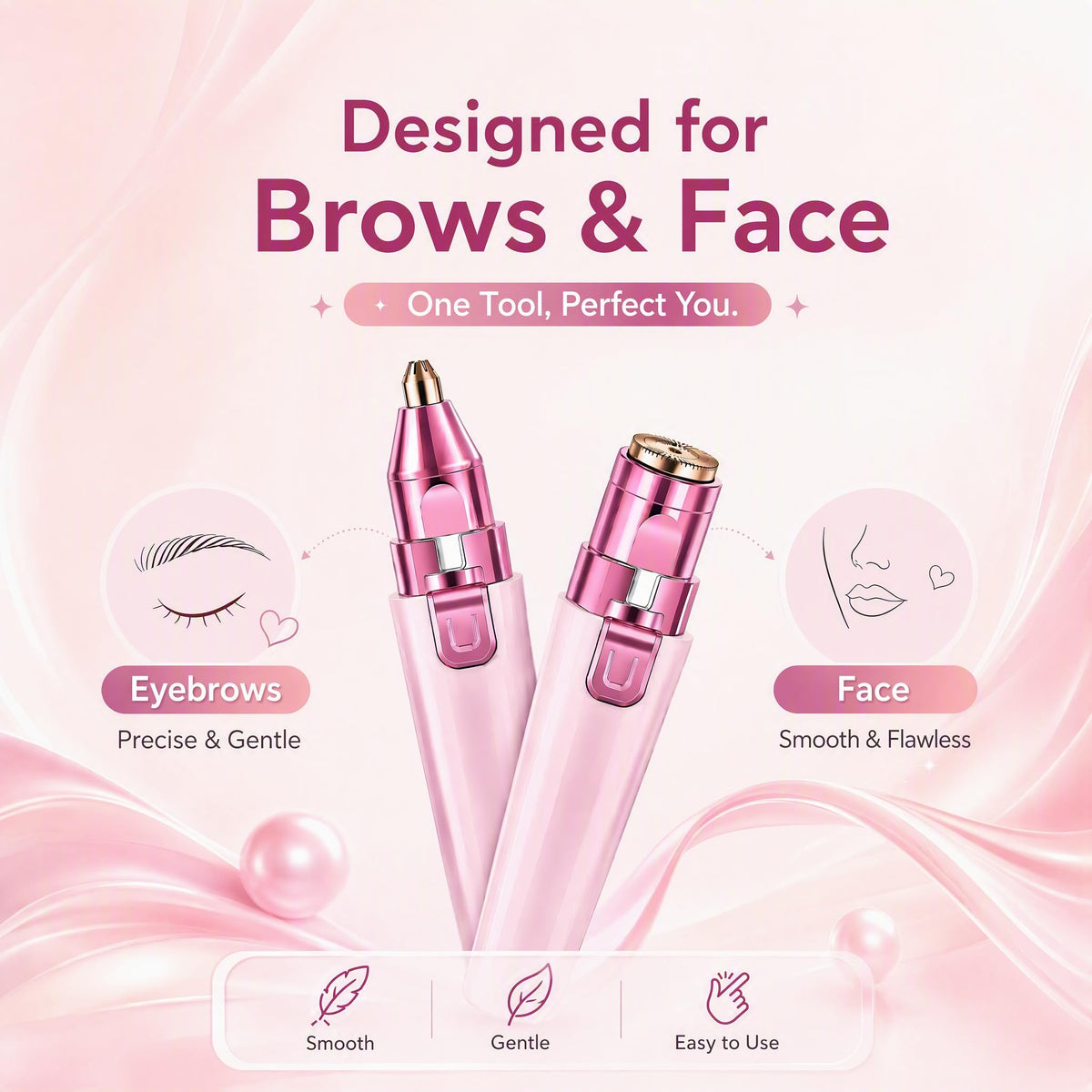 Pink USB Rechargeable Facial Hair Remover A139