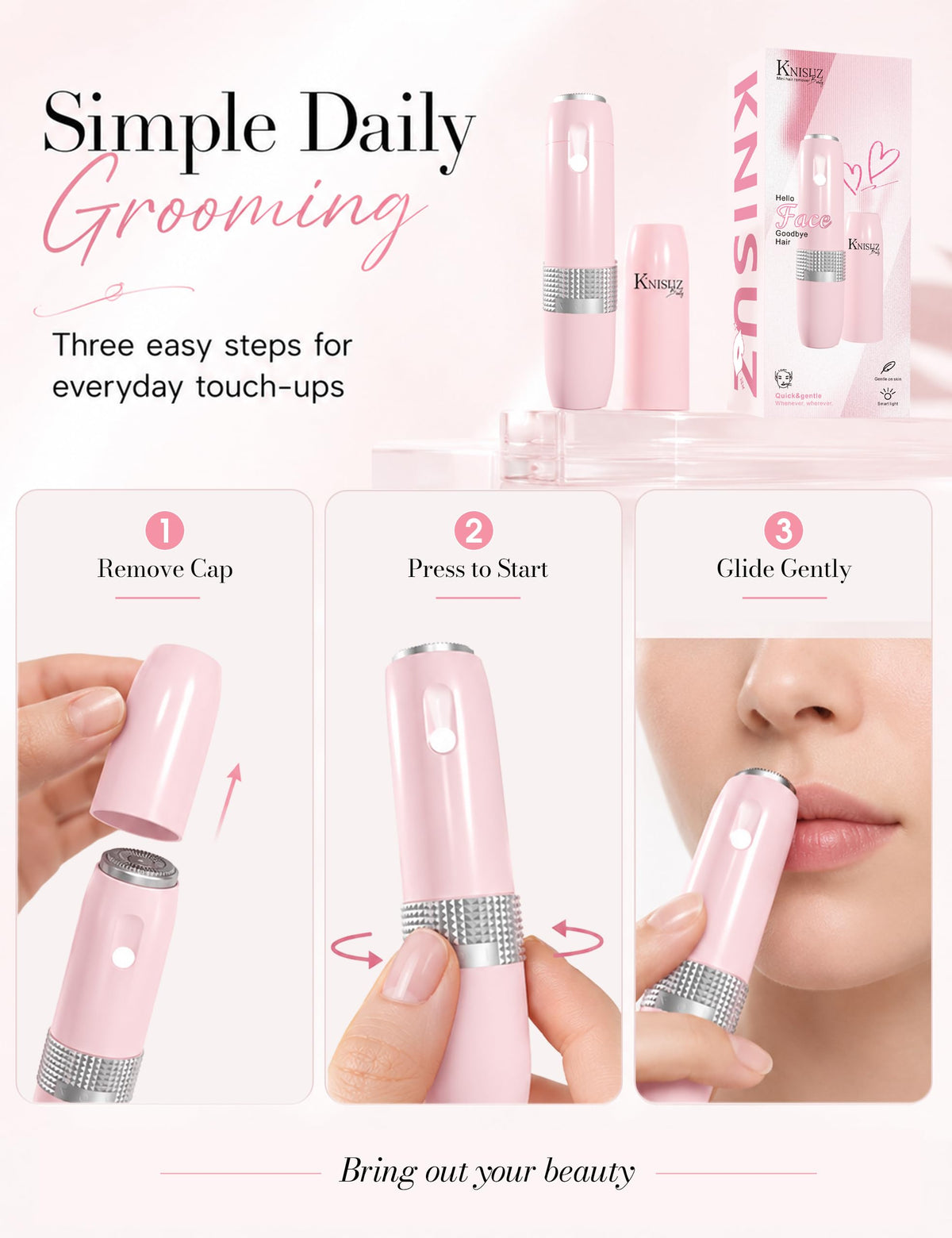 2-in-1 Facial Hair Removal and Eyebrow Trimmer E311
