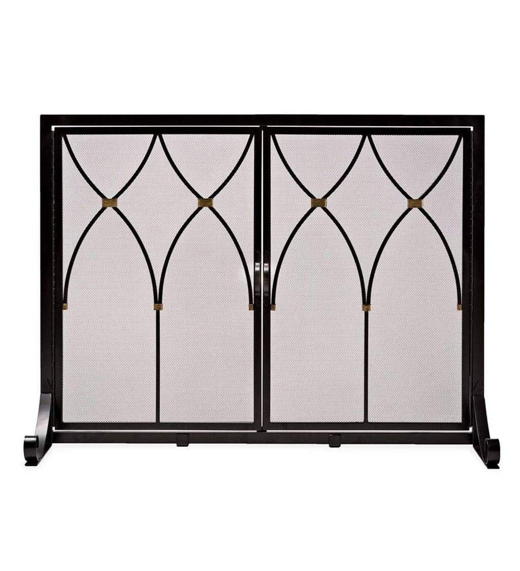 Black Metal Fireplace Screen L621005
