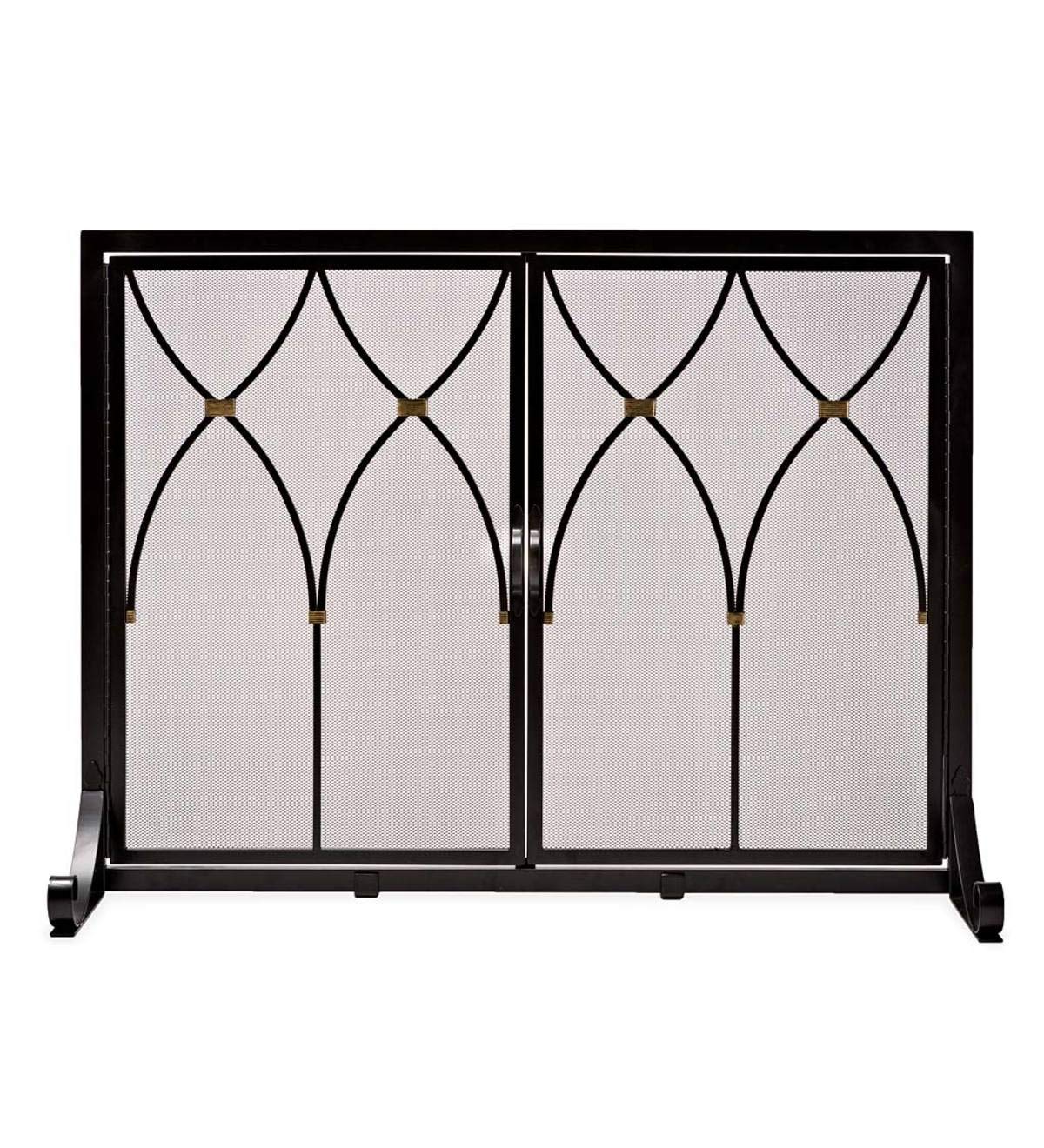 Black Metal Fireplace Screen L621005