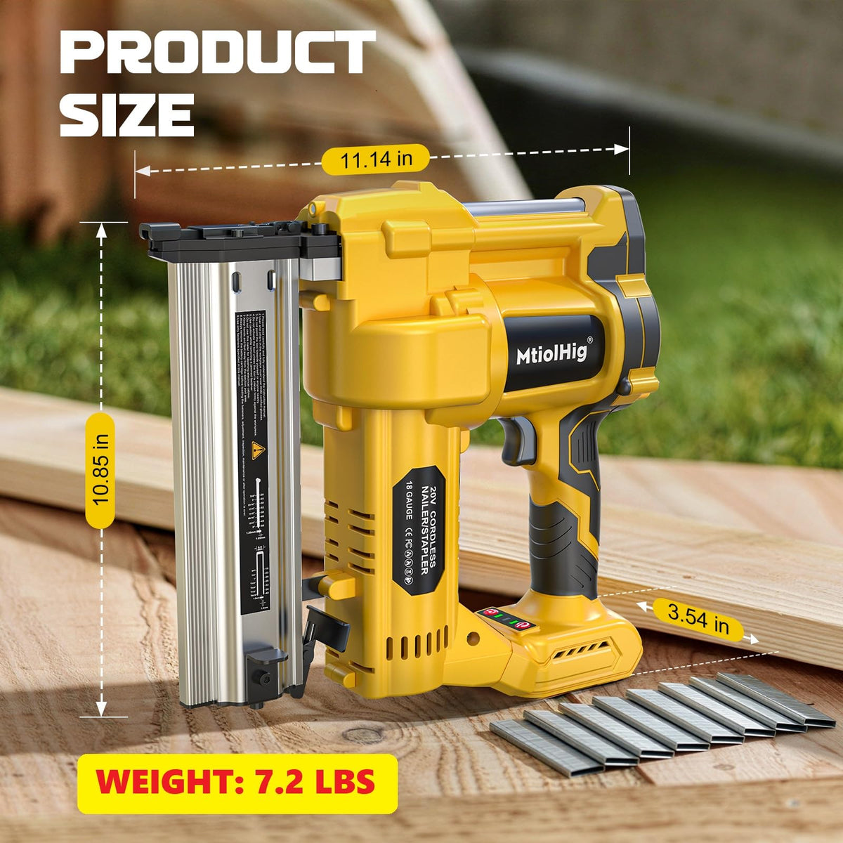Cordless 2Inch Brad Nailer, 2-in-1 Staple Gun, 18 Gauge Battery Powered G71886