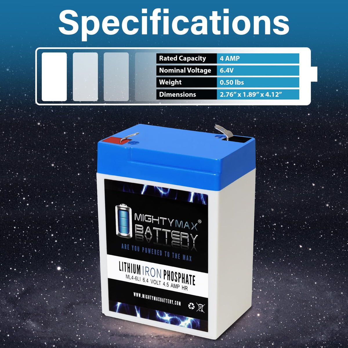 6V 4.5AH Lithium Replacement Battery F5686