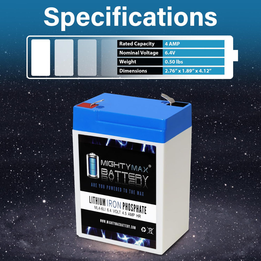 6V 4.5AH Lithium Replacement Battery V179