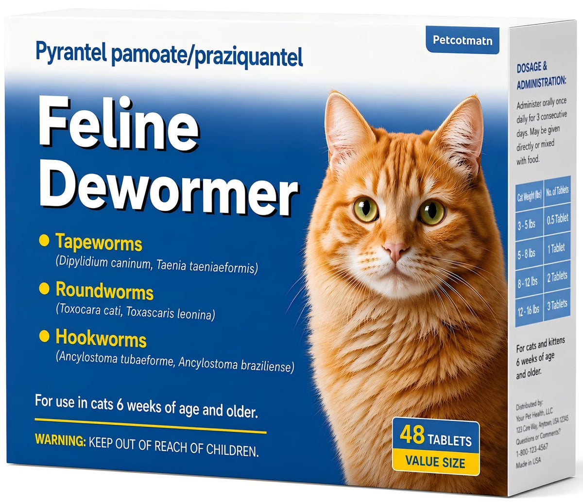 Cat Dewormer 48 Tablets F725294