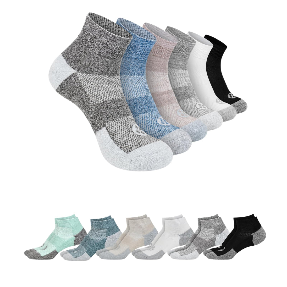 Diabetic Ankle & Low Cut Socks, 6 Pairs V8539