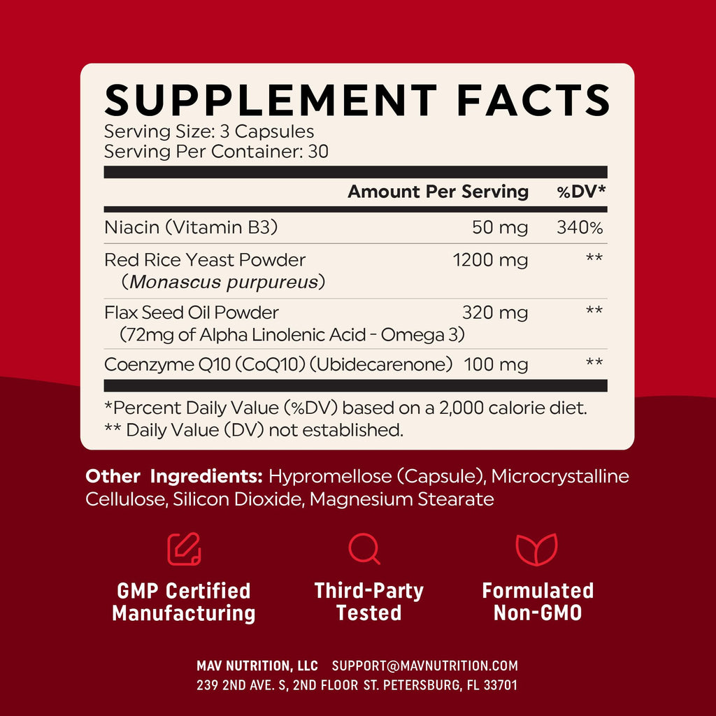 Red Yeast Rice with CoQ10 + Omega 3 1200mg O1279