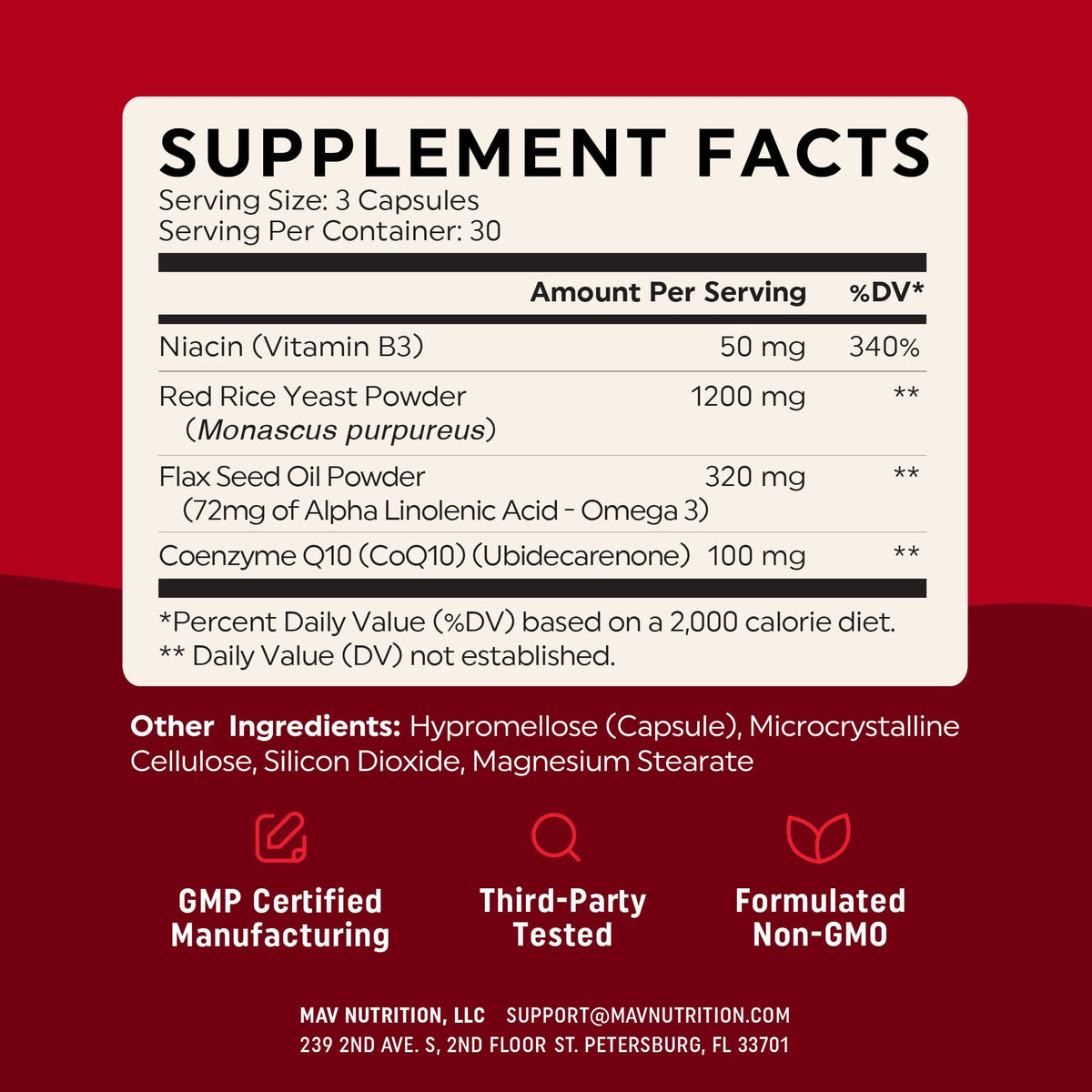Red Yeast Rice with CoQ10 + Omega 3 1200mg O1279