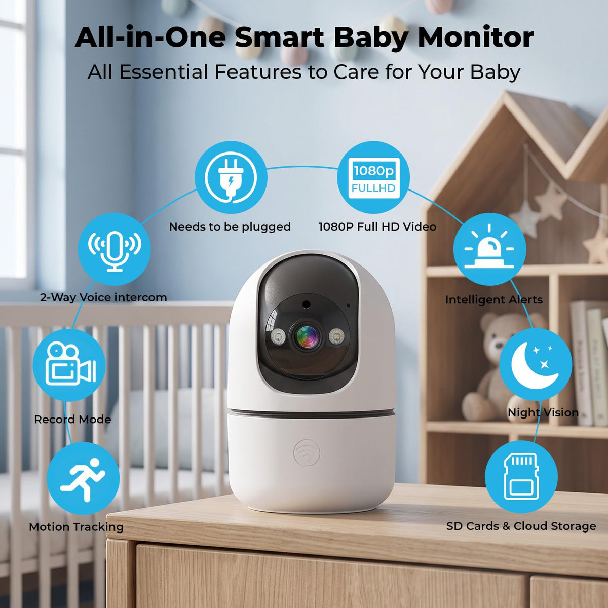 Indoor Camera 5G&2.4G WiFi 360° Pan/Tilt 2-Pack X493971