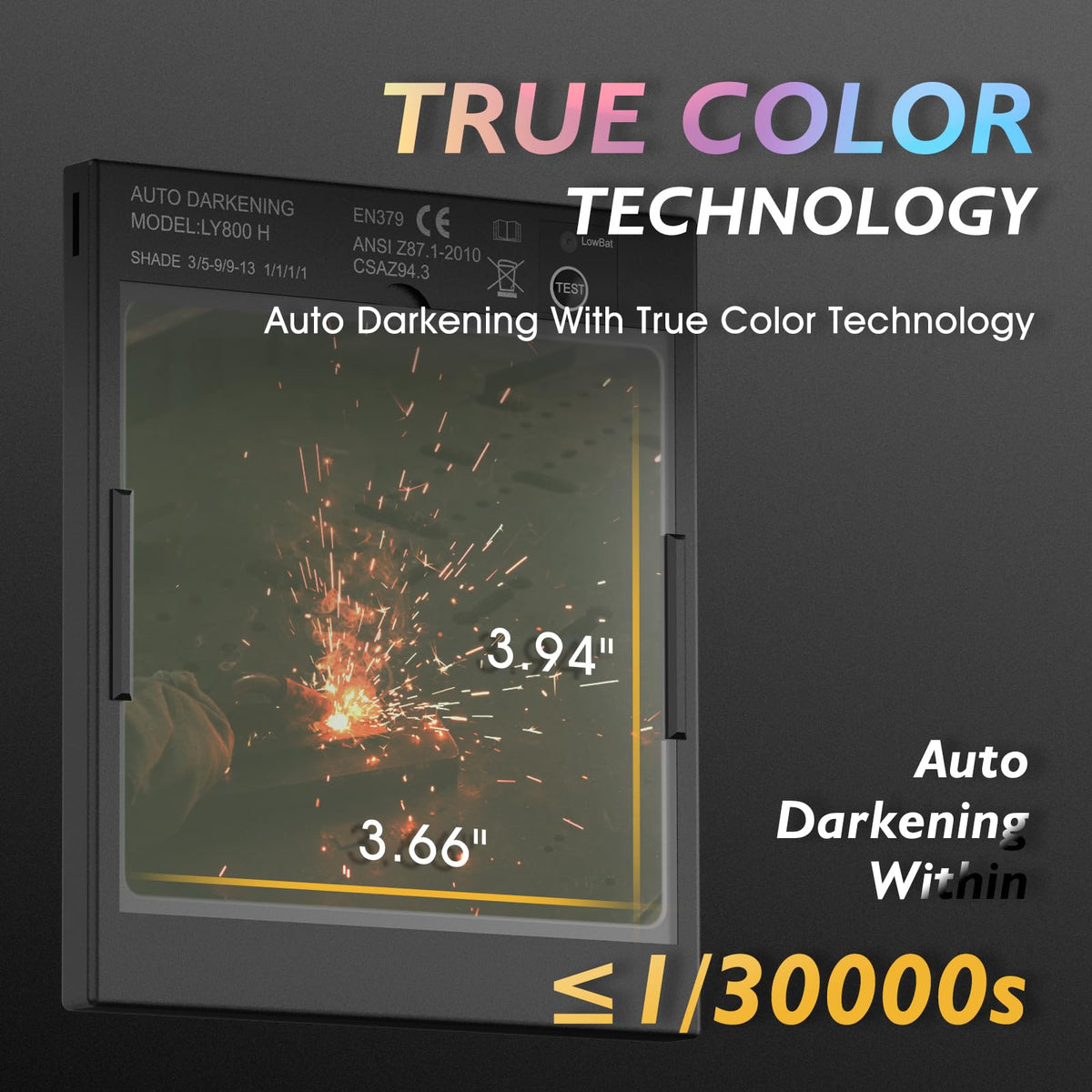 Auto-Darkening True Color Welding Helmet H8308