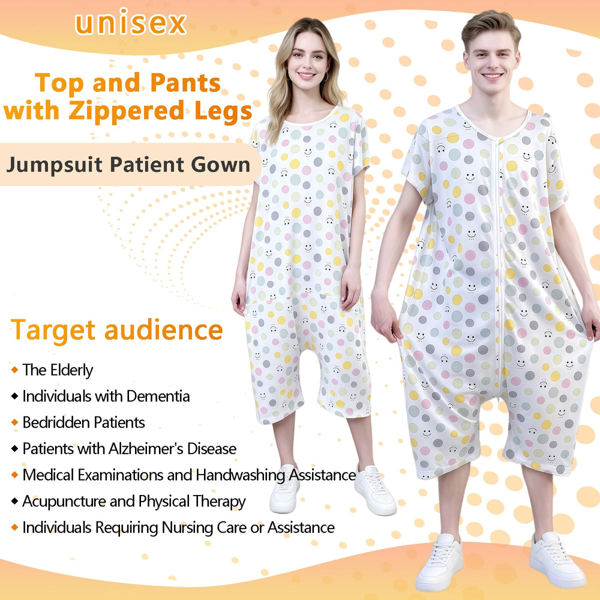 Reversible Incontinence Jumpsuit with Zipper R307