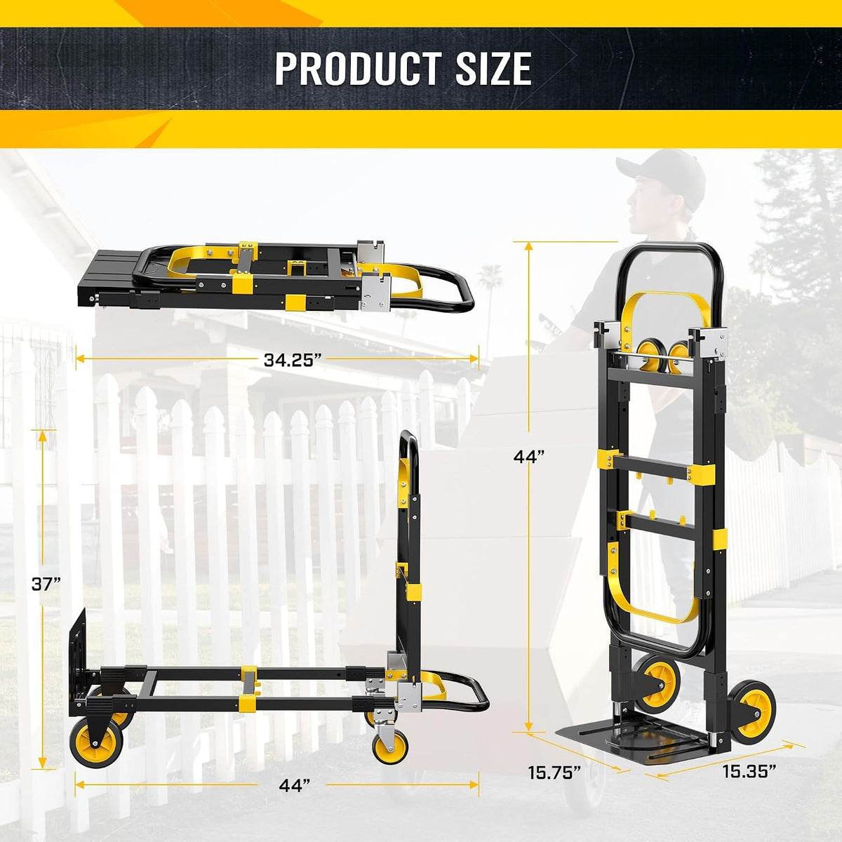 600lbs 3 in 1 Folding Hand Truck Dolly B40201
