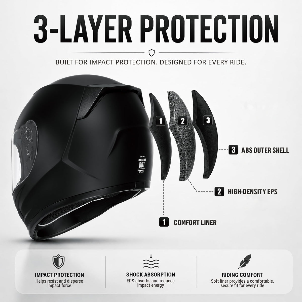 Kids Full Face Motorcycle Helmet DOT Approved Q3795