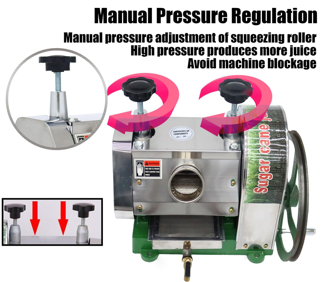 Manual Sugar Cane Juicer Machine with 2 Peeling Knives O21118