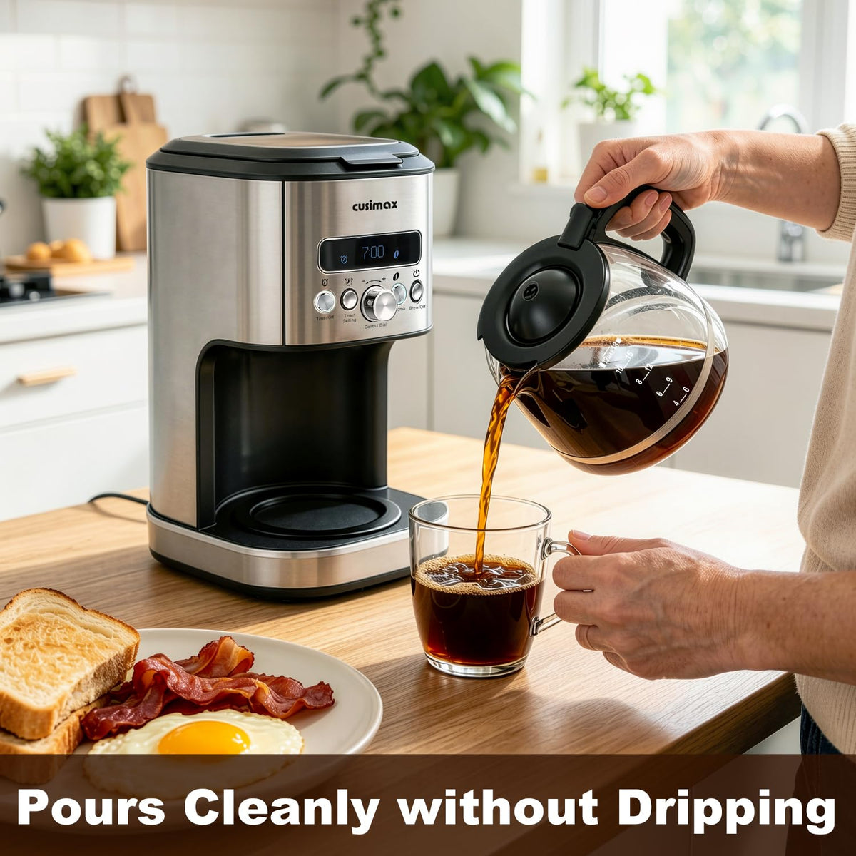 12 Cup Programmable Drip Coffee Maker with Glass Carafe V840845