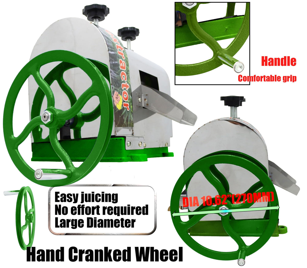 Manual Sugar Cane Juicer Machine with 2 Peeling Knives O21118