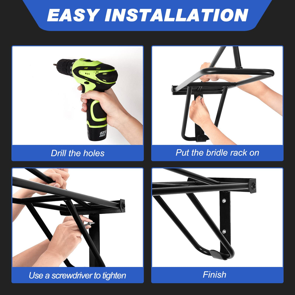 2 Pieces Portable Folding Saddle Rack D302
