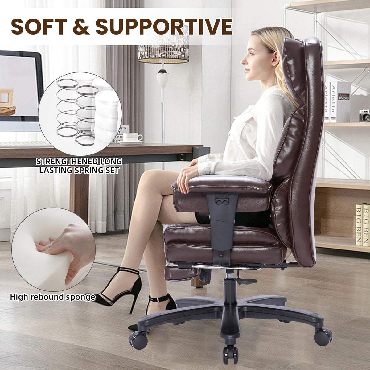 Big and Tall Office Chair with Foot Rest W424112