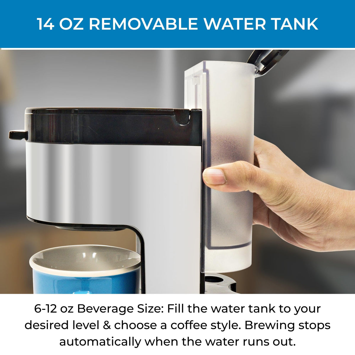 Single Serve Coffee Maker 6–12 Oz Black D9988