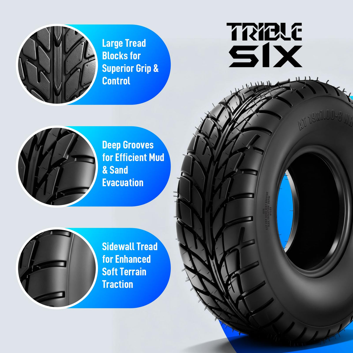19x7-8 ATV/UTV Tires Set of 2 D865985