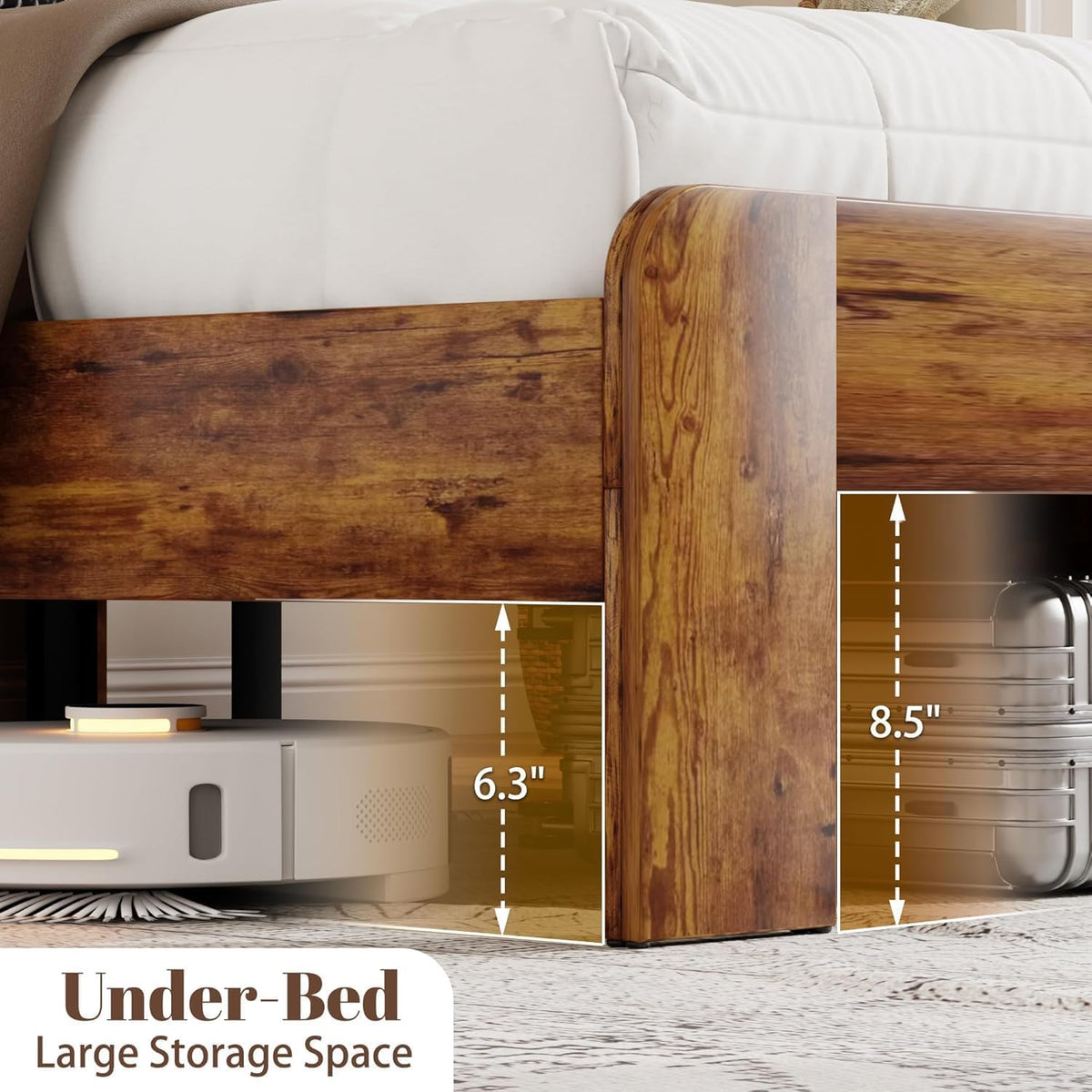 Queen Bed Frame with Storage Headboard and Charging Station G27835