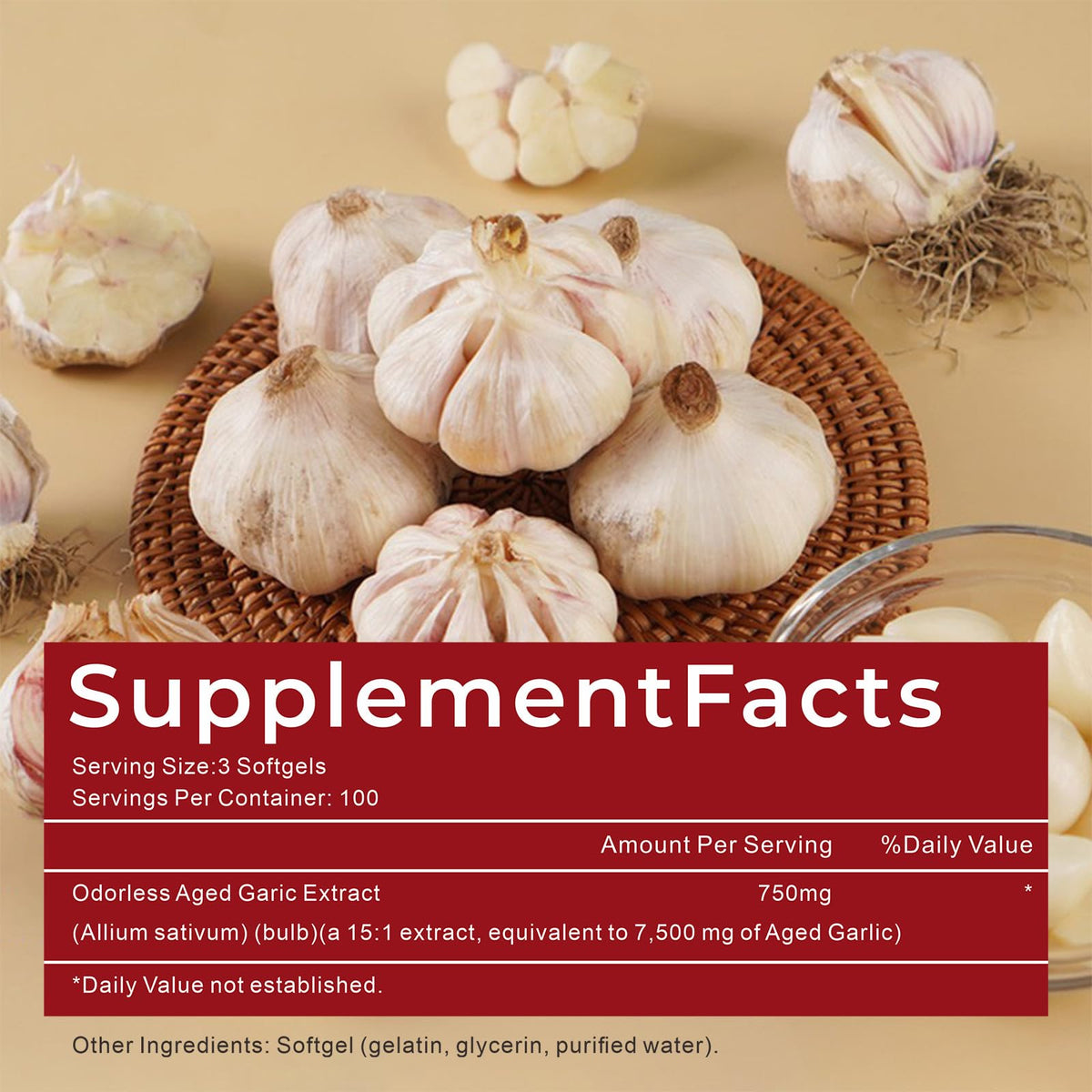 Aged Garlic Extract Capsules 300 Count G750