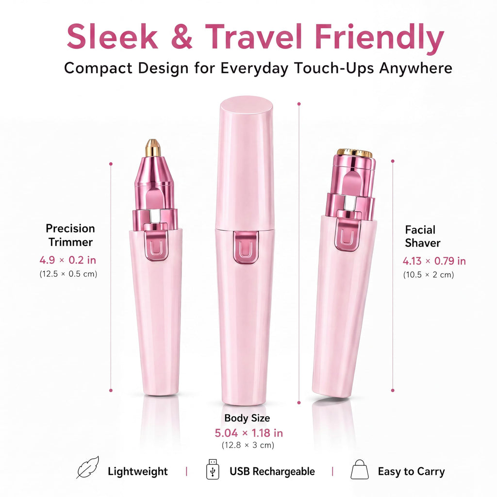 Pink USB Rechargeable Facial Hair Remover A139
