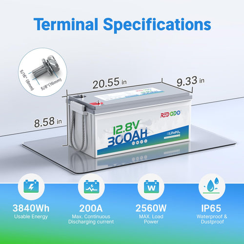 12V 300Ah LiFePO4 Marine Battery Q48936