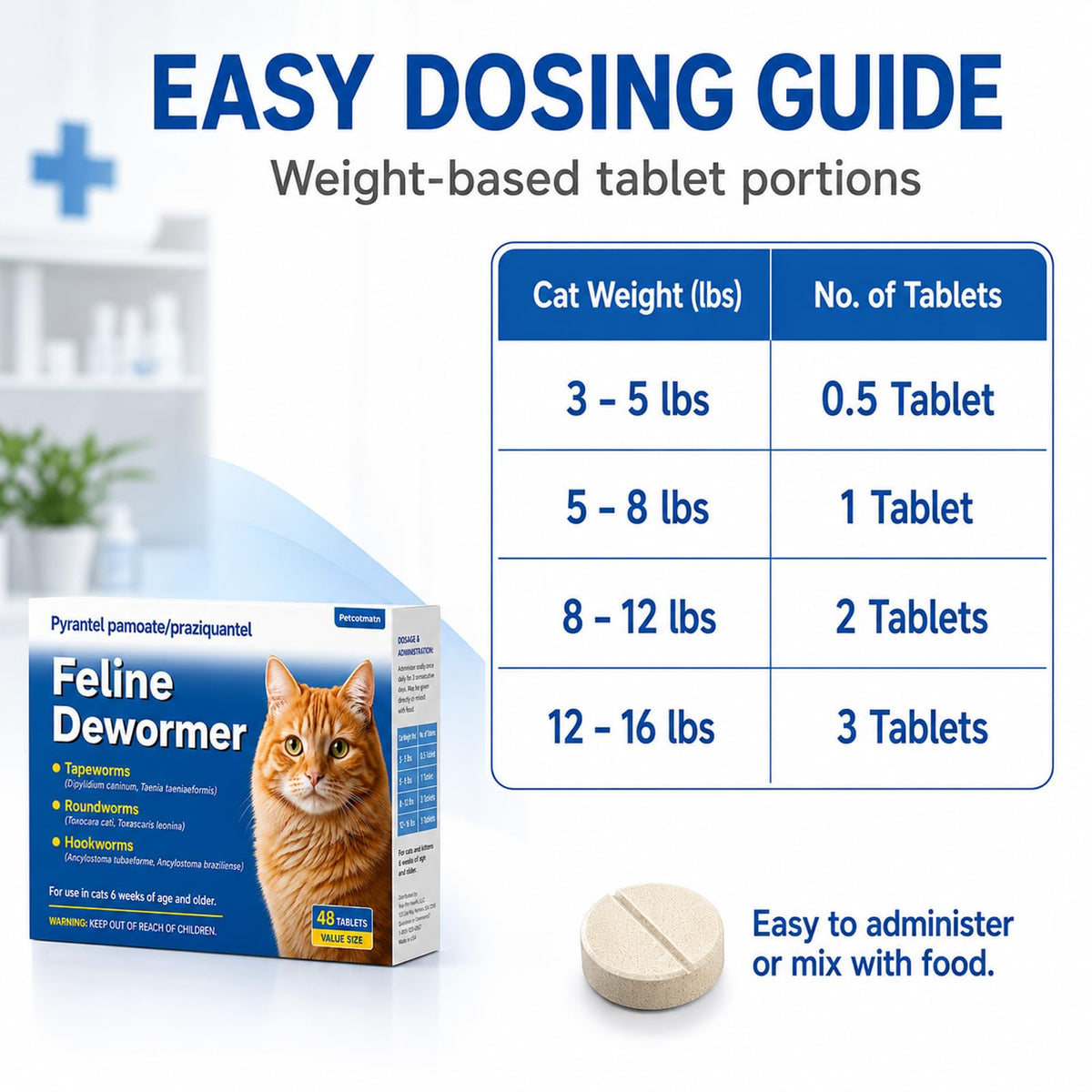 Cat Dewormer 48 Tablets F725294